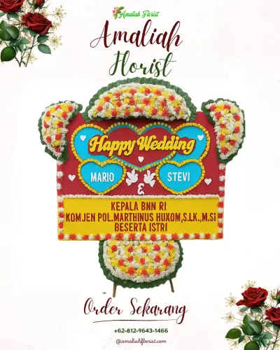 Karangan Papan Bunga Pernikahan di Sukamiskin